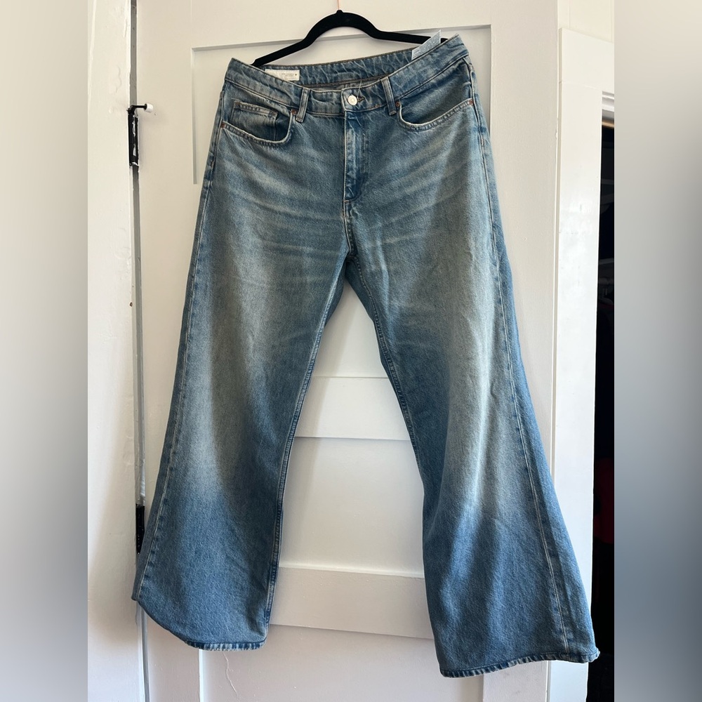 Zara wide leg jeans with Natural Fading
